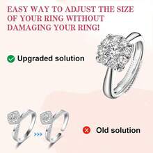 KLONKEE 4pcs Transparent Ring Size Adjuster - Adjustable Invisible Jewelry Size Adjuster, Shrink Wrap, Anti-Drop Protection, Loose Ring Protector, Fits Almost Any Ring, Easy To Use, Durable - White - View 5