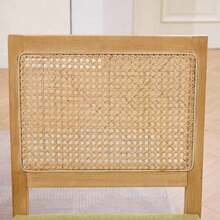 Rattan Dining Chairs Set Of 2, Farmhouse Kitchen Chairs With Cane Back, Mid-Century Modern Side Chairs With Natural Hardwood Frame, Soft Sponge & S-Spring Cushion For Home Kitchen - Olive Green - View 10