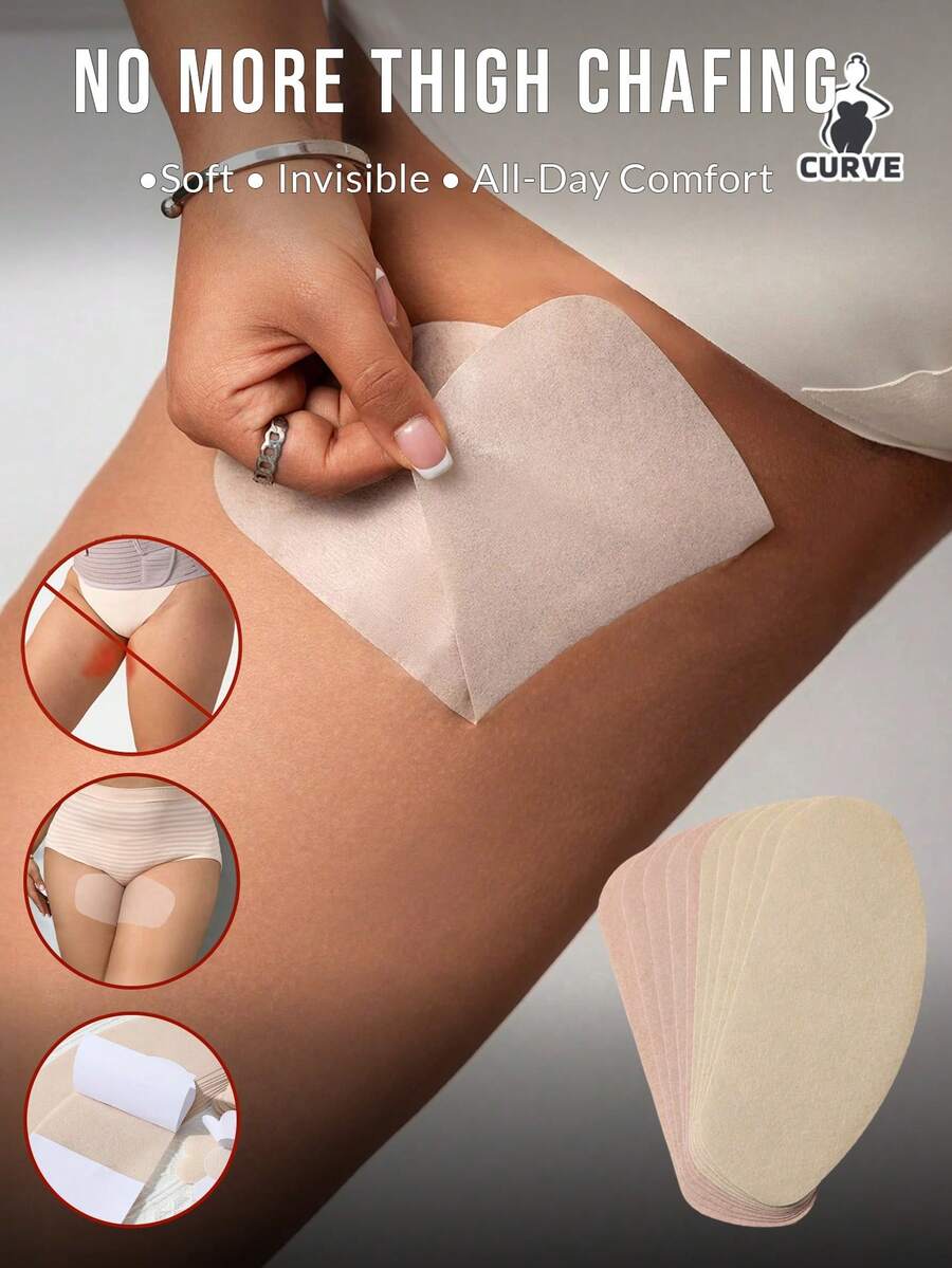 10/20入隱形長款大腿貼，吸汗護腿減壓多功能防磨大腿貼，附贈花朵造型乳貼