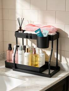 2-Tier Pull-Out Under Sink Storage Rack, Multi-Function Under Sink Organizer, Space-Saving Detachable Storage Rack, Suitable For Kitchen Bathroom Cabinet Sink Storage, Christmas Decor Home, Kitchen Decor, Kitchen Essential, Storage Organizer, Dish Drying Rack, Kitchen Storage Organisers, Fall Decor For Home, Home Decor, Halloween Decoration, Christmas Home Decor, Home Essentials - Multicolor - View 8