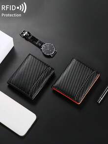 FOREVER MIYIN محفظة ثلاثية الطي من ألياف الكربون مع حماية RFID للرجال، حقيبة صغيرة مزودة بمشبك، فتحات متعددة للبطاقات، نافذة للهوية، محمولة للاستخدام اليومي - متعدد الألوان - مشاهدة 10
