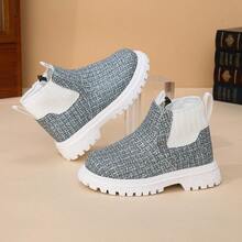 1 Pair New Soft Sole Baby Boots, Spring/Autumn Minimalist Side Zipper Comfortable Girls' Daily Wear Chelsea Ankle Boots - White - View 17