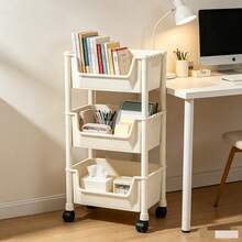 3-Tier Rolling Gap Storage Rack, Multi-Layer Movable Floor Stand For Toys And Books, Home Use - View 4