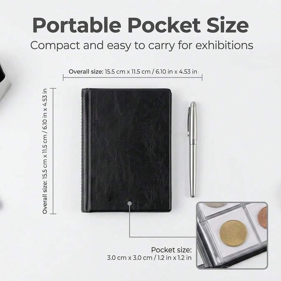 120-Pocket Coin Album, Coin Collection Album, Commemorative Coin Positioning Album, Ancient Coin Stamp Collection Storage Album, Hard Cover Album For Collecting Coins - Multicolor - View 1