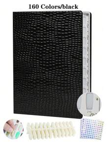 120 Colors Stone Texture Professional Nail Art Display Book, DIY Nail Art Display Rack, Gel Nail Polish Color Card, Dedicated Display Board, Artificial Nail Tools And Digital Stickers, Premium Quality - Multicolor - View 12