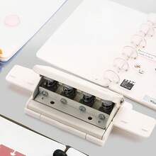 1pc T-Shaped 4-Hole Puncher, Loose-Leaf Ruler, Compatible With Multiple Paper Sizes - Single - View 3