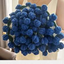 Crocheted Rose Bouquet Blanket, Suitable For Sofas And Shawls, A Romantic Gift For Valentine's Day, Weddings, And Anniversaries, Perfect For Ladies. - Multicolor - View 14