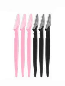 60/30/24/12/6pcs Eyebrow Trimmer And Razor, Exfoliating Beauty Tool, Body Hair Removal Trimmer And Facial Set, With Long Handle Blade And Precision Protective Cover, Women's Eyebrow Trimming Tool, Suitable For Daily Or Travel Use, Affordable - Pink - View 12