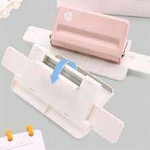 1pc T-Shaped 4-Hole Puncher, Loose-Leaf Ruler, Compatible With Multiple Paper Sizes - Single - View 7