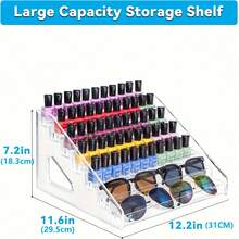 1pc Multifunctional Acrylic Storage Rack, Suitable For Nail Polish, Cosmetics, Fashion Glasses And Essential Oils - Easy Installation, Polished Surface Durable Display Stand, Perfume Organizer - Clear - View 5