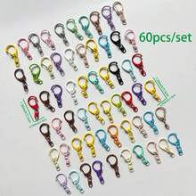 20/32/60pcs Mixed Color Solid Zinc Alloy Lobster Clasp Metal Keychain Hooks, Suitable For DIY Keychains, Backpacks, Wallets And Jewelry - For Secure Connection, Keychain Accessories | Smooth Metal Surface | Durable Zinc Alloy, Lobster Clasp Keychains Combine Practicality And Decorativeness, Often Used As Daily Small Items, Also Can Be Given As Small Gifts - Multicolor - View 12