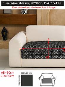 1件四季通用舒適雪尼爾沙發坐墊套，現代極簡防滑沙發座套，防塵耐髒，可機洗可手洗，清新時尚柔軟不褪色不掉毛，臥室裝飾寵物友善保護套，可調節轉角沙發套，適用於臥室、辦公室、客廳組合家具、L型沙發及1234人座沙發 - 黑色 - 查看 20