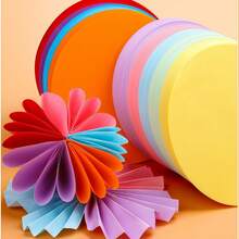1 Pack, 10 Colors, 100 Sheets Round Colored Cardstock Thick Cut Stack Paper, DIY Handcraft Material For Art Greeting Cards, Gift Tags, Handwritten Posters, Labels; Ideal Holiday Decor, School Stationery & Back-To-School Supplies - Round - View 4