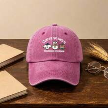 1pc Water-Washed Gothic Style Casual Hat, Featuring Cartoon Print And Fashionable Design. Suitable For Both Men And Women. It Has Sun Protection - Multicolor - View 14