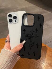 哥德風深色復古宗教符號十字鏡頭保護黑色手機殼，適用於 iPhone 和 Galaxy，手機殼，Case 17 Pro Max，保護殼，耶穌手機殼，適用於 iPhone 15 手機殼，適用於 iPhone 16 Pro Max 手機殼 - 彩色 - 查看 4