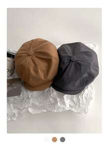 Topi Newsboy Pelindung Matahari Musim Panas Cepat Kering, Topi Motif Awan Ukuran Besar, Topi Segi Delapan Artistik Gaya Jalanan INS Wanita, Beret Bergaya Lusuh, Topi Pelukis Vintage Lingkar Kepala Besar, Topi Bertepi Lembut Serbaguna yang Membuat Wajah Terlihat Lebih Ramping - MultiWarna - View 6