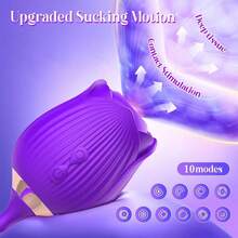 Double Dildo Sex Toy,  Toy Double Ended Sided Headed Dildo And Anal Dildos With 7 Vibrating Modes, Long Strapless Strap On Dildos Rose For Women And Couple Sex Toy - 玫瑰玩具,兩種顏色 - 查看 4