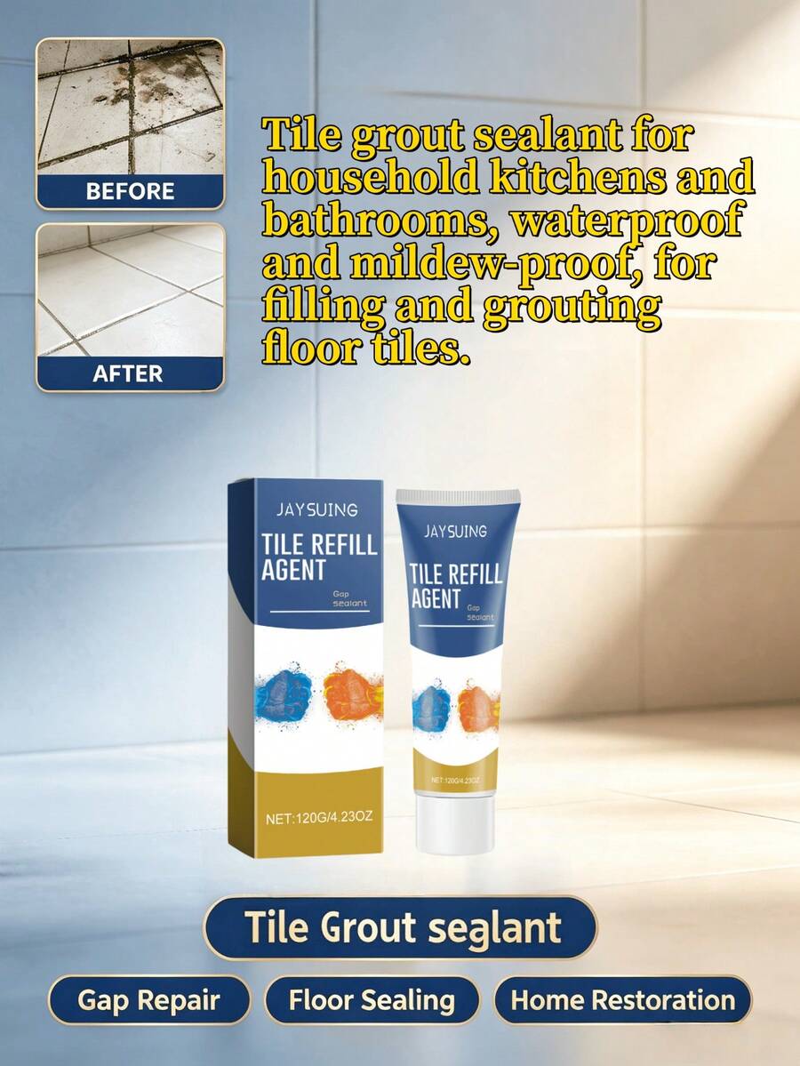 JAYSUING Household Anti-Mold Waterproof Tile Grout Filler, Kitchen Bathroom Wall And Floor Sealing Grout - C - View 1
