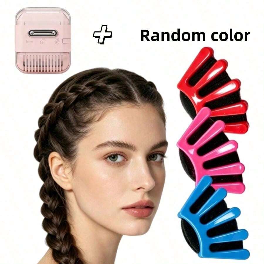 2-Piece Hair Styling Tool Set: Fine-Tooth Comb, Hair Scissors, Quick Hair Clips, Stylist Curling Tool Accessories, Suitable For Women, Girls And Wedding Hairstyles - A - View 1