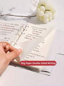 A6 Grid PVC Transparent Loose-Leaf Notebook, Waterproof Soft PP Cover With Removable Inner Pages, 60 Pages Lined/Blank/Grid Options, No Sharp Edges, Large Capacity Portable Planner Diary, Classroom Notes Scrapbook For Middle And High School Students, Cute Cartoon Student Back To School Stationery Holiday Gift - A - View 7