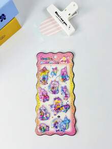 3D Shaking Stickers, 3D Crystal Stickers, Multiple Fashion Summer Anime Designs, Solid Color Embossed Handmade Stickers, Children's DIY Handmade Shaking Stickers, Bookmark Stickers, Notebook Decoration Stickers - Multicolor - View 14