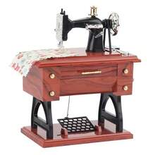 2D Flat Printed Acrylic Material Simulated 1pc Music Box European Vintage Classical Foot Pedal Sewing Machine Table Mechanical Wind-Up Music Box Home Decor Mother's Day Gift Birthday Gift Christmas Gift - 1PC - View 3