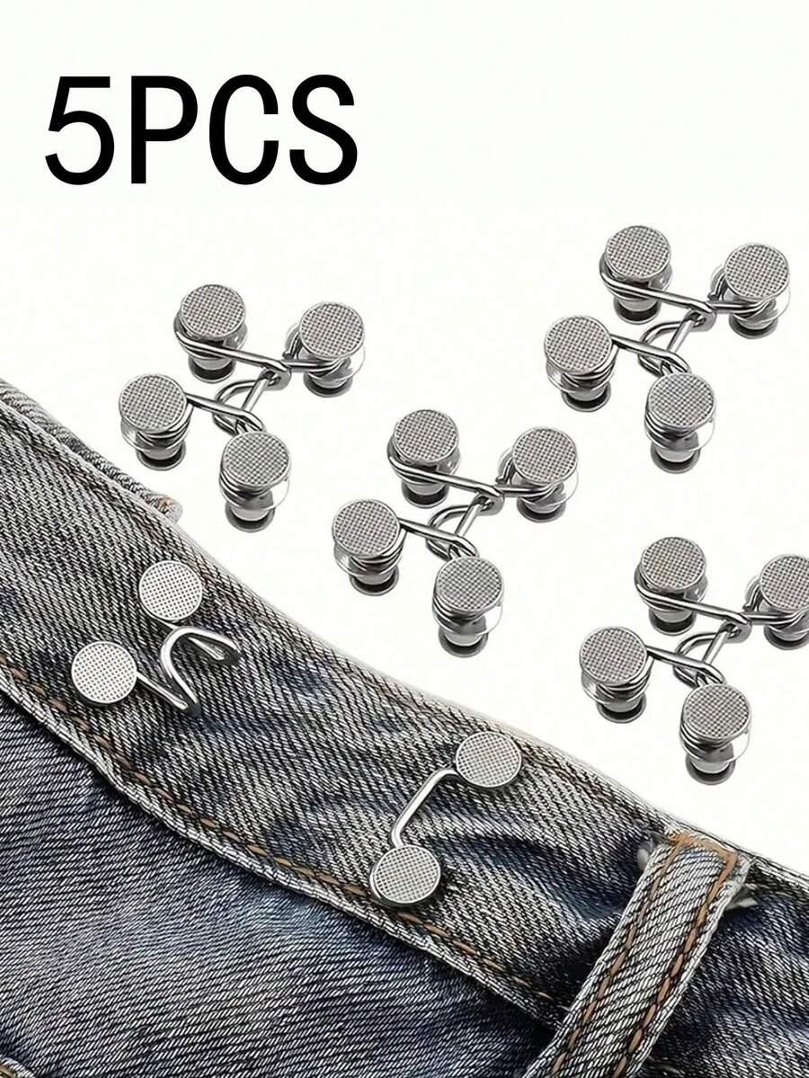 8pcs Round Waist Cinching Clips, Suitable For Jeans, Skirts, Pants, Collars, Unisex, High-Quality Metal Material, Durable, Quick Adjustment Without Tools, Metal Anti-Slip Brooch, Fashionable Detachable Pant Clips, Travel Essential, Gift For Mom