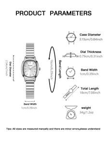 1 PC Retro Oval Women's Jewelry Quartz Watch, Alloy Case, Gold And Silver Alloy Strap, Light Luxury And Simple Commuting Women's Watch - Silver - View 9
