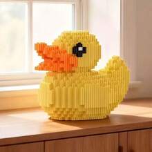 640pcs Yellow Rubber Duck Building Blocks, White Duck, Perfect For Living Room Decoration, Interlocking Blocks, DIY Rope Beads Toy, Home Decor, Perfect Birthday Gift - Multicolor - View 4