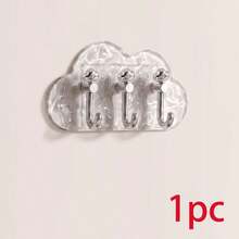 Luxury Water Ripple Cloud Design No-Drill Strong Adhesive Hooks, Bathroom Towel Rack, Entryway Key & Bag Holder, Bedroom Hair Tie & Jewelry Organizer, Kitchen Damage-Free Wall-Mounted Storage Hooks - Multicolor - View 12