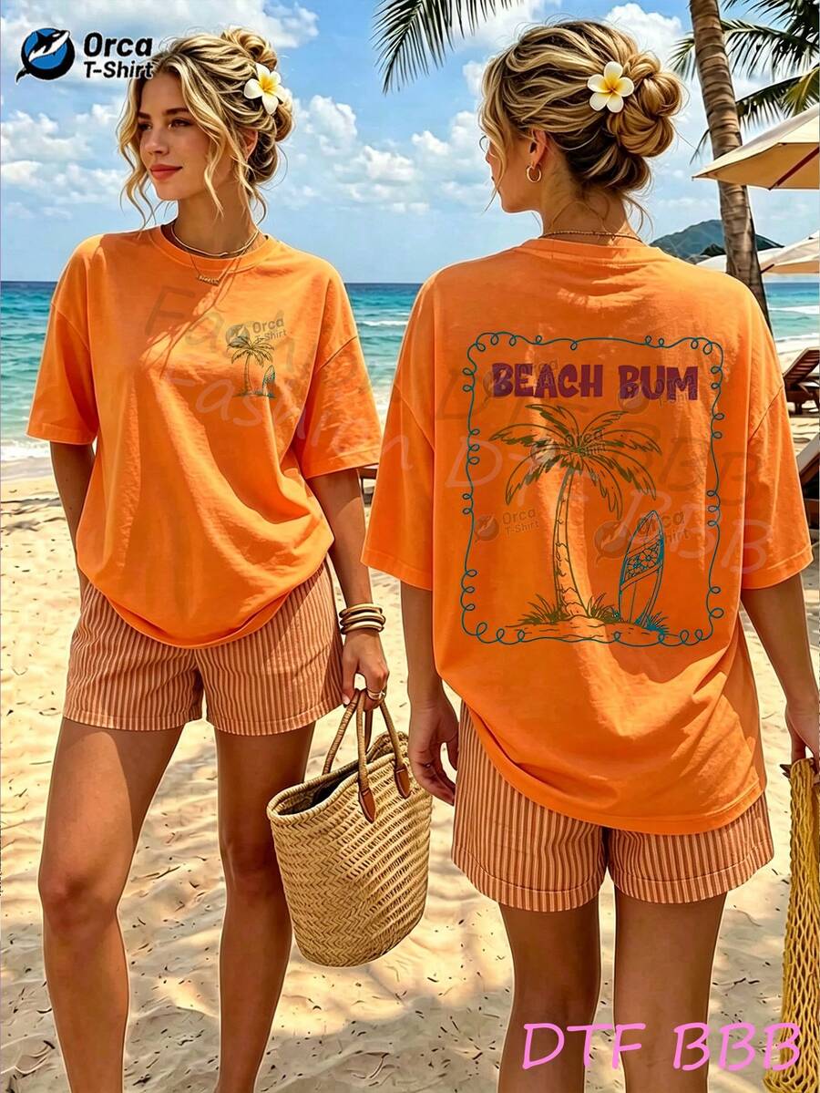 Women T-Shirts - 橘色 - 查看 1