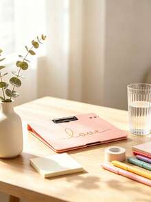 Customized Text LOGO Notebook Clip, Minimalist Aesthetic Clip Notebook, Portable Letter Size Folder, Suitable For Office, School, Women And Teachers, Perfect Gift For Office, School, Medical, Art Projects - Easy To Carry File Folder, Fashionable Stationery, Smooth Surface, Folder, - Notebook Clip - View 6