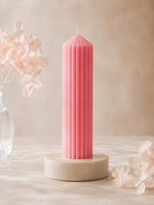 Pink Giant Tooth Pillar Candle, Decorative Shaped Candle, Smokeless Soy Wax, Multiple Sizes, Suitable For Daily Decor, Wedding Scene Arrangement, Birthday Party Atmosphere, Dining Table, Living Room, Counter Display, Christmas, Halloween, Holiday Gift - Pink - View 18