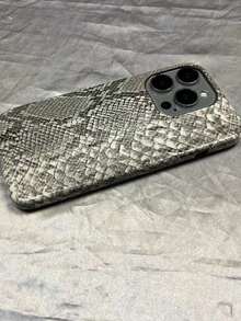 Casing Ponsel Pelindung Berkualitas Tinggi Baru, Kulit PU Motif Kulit Ular, Perlindungan Penuh, Tahan Guncangan, dengan Tempat Kartu, Cocok untuk iPhone 11/12/13/14/15/16/17 PRO MAX - Grey - View 2