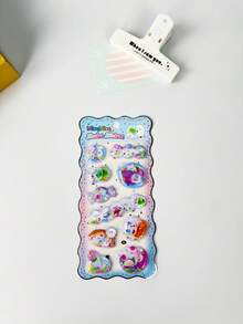 3D Shaking Stickers, 3D Crystal Stickers, Multiple Fashion Summer Anime Designs, Solid Color Embossed Handmade Stickers, Children's DIY Handmade Shaking Stickers, Bookmark Stickers, Notebook Decoration Stickers - Multicolor - View 12