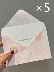 1/5 Set European Style Gold Foil Envelopes With Gold Foil Greeting Cards And Wax Seal Stickers, Glitter Embossed Floral Pattern Letter Paper Invitation Cards For Romantic Wedding Party, Wax Seal Set - Language Of Flowers - View 13