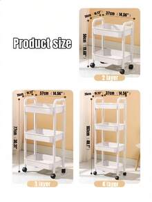 1pc Multi-Function Storage Cart, Movable Gap Snack & Book Storage Rack, Suitable For Living Room, Kitchen, Bedroom, Bathroom And Other Home Scenes - White - View 4
