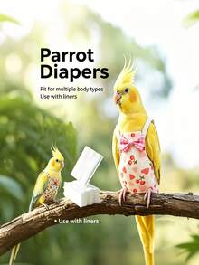 100pcs Disposable Bird Diapers With Pads, Parrot Poop Liners, Bird Flight Suit + Pads, Parrot Outfit, Absorbent Bird Cage Liners, Quick Clean Waste Absorption Pads, Suitable For Parrots And Small Birds, Daily Use Bird Cleaning And Grooming Supplies - View 4
