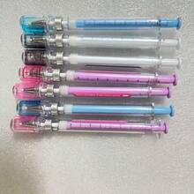 10支/1支 注射器中性筆 逼真注射器針頭中性筆，配備中性筆，用於模擬病毒；注射器設計，隨機分發黑色簽名筆與疫苗筆 [隨機中英文版]，適合學校用品、返校季 - 多款式 - 查看 7