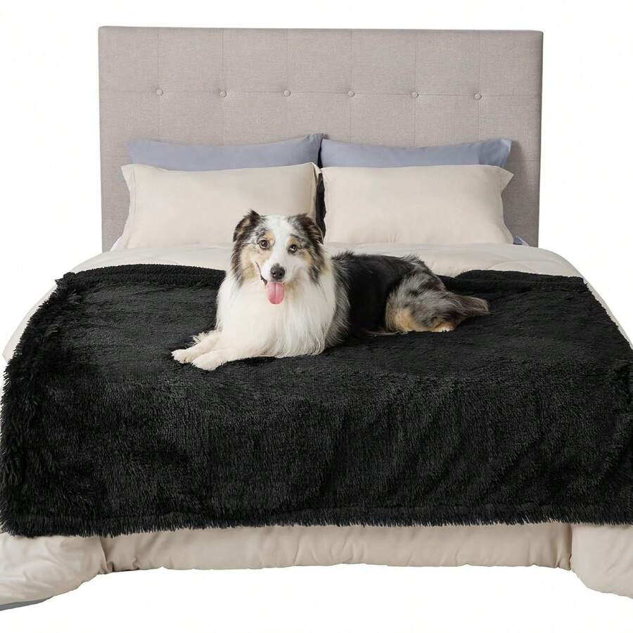 Haustier Decke Langflor Hochwertig Verdickt Hundematte Hundebett Polster Sofa Polster - Schwarz - Übersicht 1