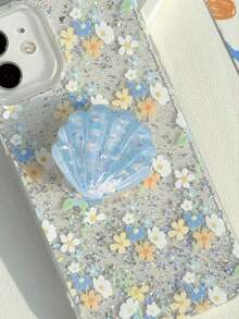 1pc Sequin Iridescent Shell Phone Grip, Acrylic Creative Cute Highly Attractive Ins Style, Telescopic Push-Pull Comfortable Desktop Stand, Back Sticker + Stand 2-In-1 Use, Beautiful And Practical, Perfect For Selfie And Video, No Residue Adhesive, Compatible With Different Color Phone Cases, Suitable For Almost All Phones, Including All Mobile Phone Models Of Other Series Such As Android/Apple 17/16/15 Series And So On - Multicolor - View 10