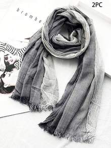 1pc New Solid Herringbone Scarf For Autumn/Winter, Korean Style Boyfriend Gift Work Men Accessories Men Scarves - Multicolor - View 23