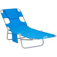 Foldable Sun Lounger With Reading Hole - Blue - T0001-01-9351 - View 12