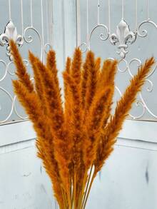15/30/45/60pcs Beige Artificial Reed Grass, Add Bohemian Style To Your Space - Pampas Grass Is Ideal For Floral Arrangements, Vases, Weddings And Creating A Bohemian Atmosphere At Home. Christmas And Valentine's Day Wedding Decor - Yellow - View 4