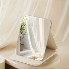 Small Foldable Makeup Mirror, Minimalist Portable PU Leather Ultra-Thin Lightweight Handheld Makeup Mirror, Compact Desktop Vanity Mirror, Travel & Daily Use, Pocket Mini Makeup Mirror, Women & Girls Daily Makeup Accessory - A - View 5