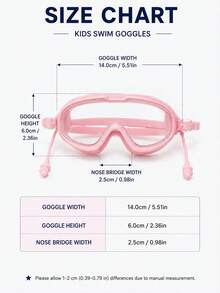 1pc Children's Large Frame High Definition Anti-Fog Swimming Goggles, Soft Silicone Waterproof Swim Goggles With Integrated Earplugs And Adjustable Strap, Water Play Eye Protection, Macaron Multi-Color Options - Children's Swimming Goggles - View 10