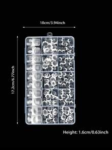 150Pcs Clear Matte French Press On Toenails Short Square Full Cover Fake Toe Nails For Summer Wearable White Edge False Toe Nail - 彩色 - 查看 5