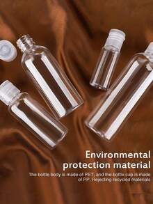5pcs 1.01oz/1.69oz/3.38oz Flip-Top Plastic Refillable Bottles Set - Portable For Shampoo, Lotion, Toiletries - Fragrance-Free Suitable For Travel - White - View 4