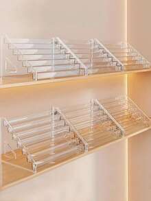 1pc Multi-Layer Transparent Nail Polish Display Rack, Home Daily Use Lipstick Cosmetics Nail Polish Storage Shelf, Plastic Storage Rack/Nail Salon Display Rack/Multi-Layer, Used For Storing Nail Polish, Lipstick, Tools And Other Items - Clear - View 3