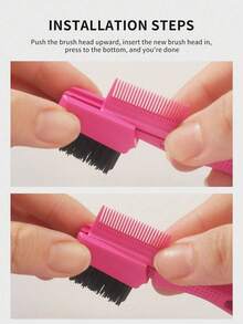 1pc Multi-Function Hairline Styling Comb, Stainless Steel Needle Frizz Brush Set, Professional Salon Hair Smoothing Tool, Bathroom Accessory Hair Accessory, Essential Hair Styling Product For Girls Back To School And Travel - Multicolor - View 5